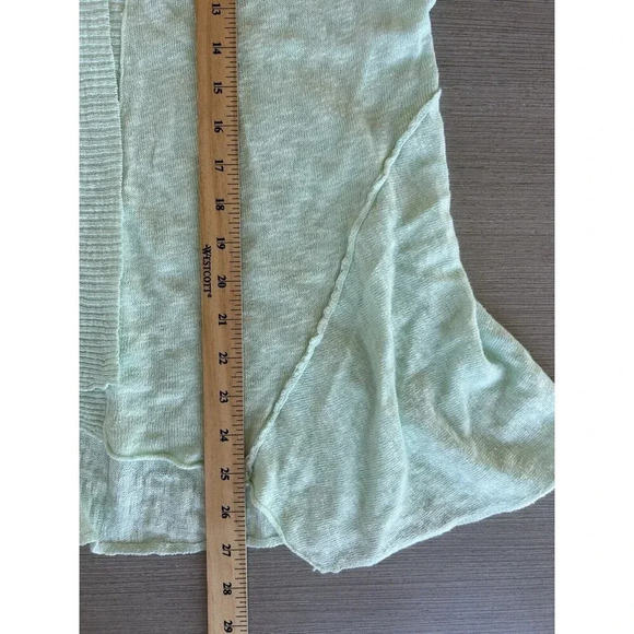 Eileen Fisher Aurora Open Cardigan Linen Cotton Mint Green Blue Shawl Collared S - Picture 6 of 6